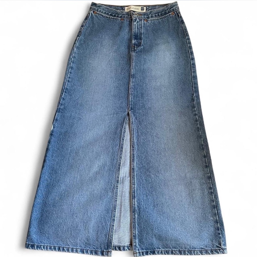 Vintage y2k Gap Jeans Denim Maxi Skirt ✨